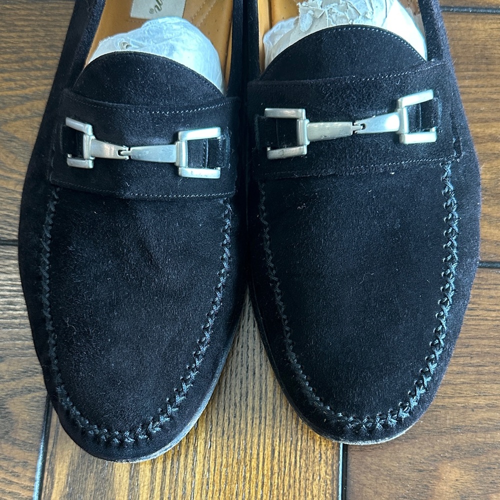 Mezlan Black Suede Bit-Detail Morella Slip-On Loafers - Picture 5 of 7